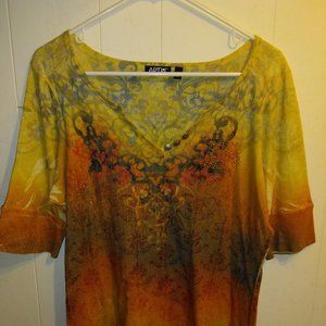 Apt. 9 Yellow XL V-Neck Top